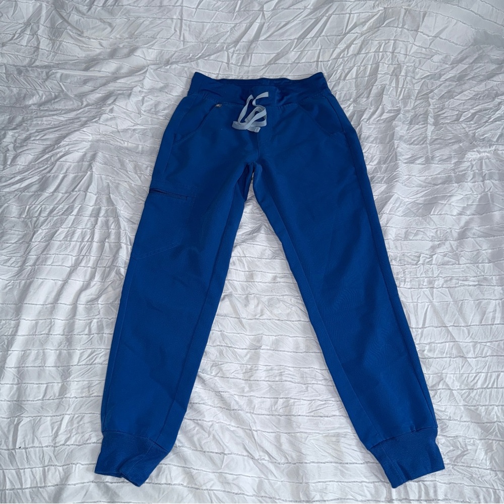 FIGS Royal Blue Zamora Jogger Pants Scrubs XXS Petite not high waisted.